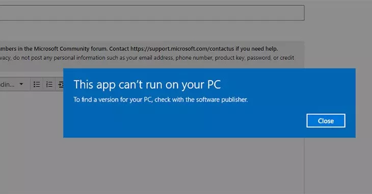 Hướng dẫn cách khắc phục lỗi “This App Can’t Run on Your PC” mới nhất