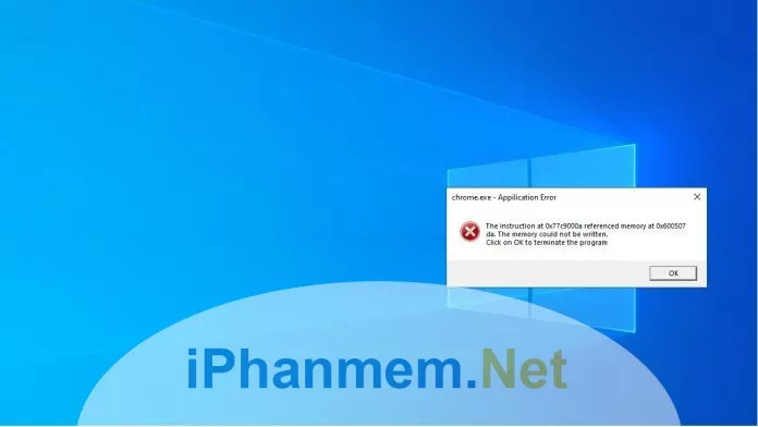 Hướng dẫn khắc phục lỗi “The instruction at 0x00007ffee39ecc60 referenced memory…” trên Windows 10